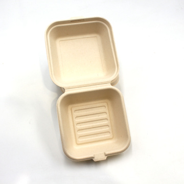 Biologisch abbaubare Zuckerrohr-Lebensmittelbehälter Bagasse Burger Box für Party